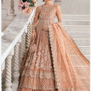 Elegant Embroidered Peach Dress Pakistani dress